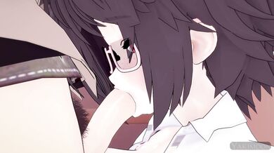 Mother-daughter blowjob in public restroom: Yakimoon Hentai Porn Video