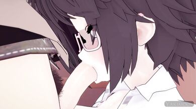 Mother-daughter blowjob in public restroom: Yakimoon Hentai Porn Video