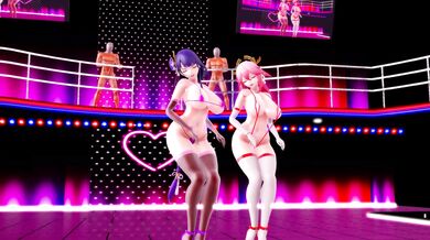 The hottest miko ever, Raiden Ei and Yae Miko, are about to have sex with each other in this Raiden Ei and Yae Miko SEX video