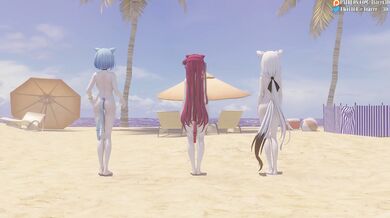 Watch Yukihana, Lamy, Shirakami and their feline friends Fubuki and Houshou in this hot 60FPS virtual YouTuber hentai porn!