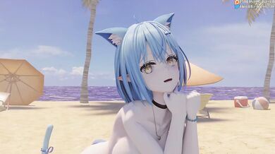 Watch Yukihana, Lamy, Shirakami and their feline friends Fubuki and Houshou in this hot 60FPS virtual YouTuber hentai porn!