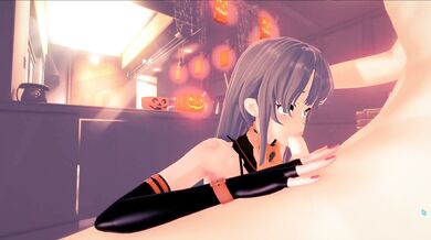 Midnight Mistress: A Vampire Blowjob Fetish on Halloween Night