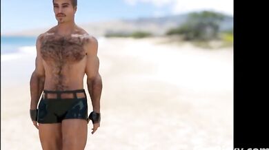 MUSCULAR MAN-HOLE: CHRISTOPHER TAKES A STEAMY CUMMING!