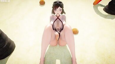 Sexy Summer Rose Grinds On The Beach To The Beat Of Her Heart