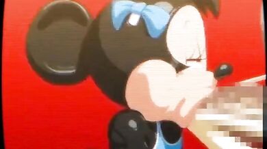 Minnie Mouse gets blown by a horny dick