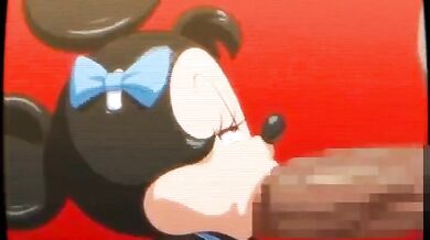 Minnie Mouse gets blown by a horny dick