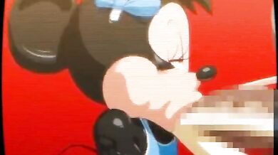 Minnie Mouse gets blown by a horny dick