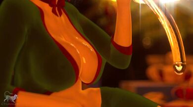 Rewritten as: Sexy Christmas Elf Gives Herself a Throat Fuck with Mammoth Dong