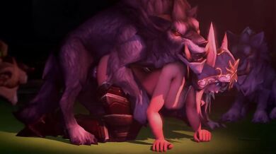 Forest Queen Sylvanas Windrunner and her Worgen Lover, Ambrosine - A Tale of Bestiality in the Woods