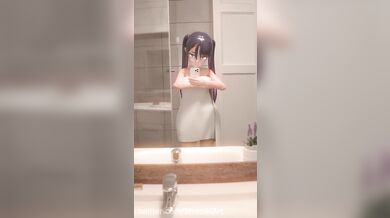 Mona, accidentally dropped her vibrator while getting dressed