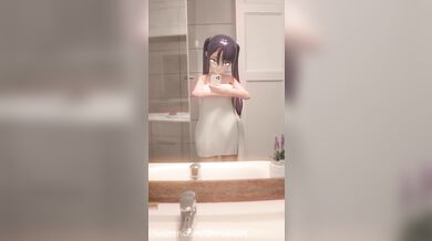 Mona, accidentally dropped her vibrator while getting dressed