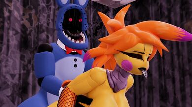 Bonnie and Chica, two withered sluts, engage in some solo masturbation together