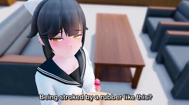 Hentai MILF gets a Dirty Handjob from Khao MMD and her Tsundere side emerges