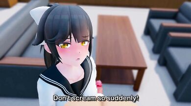 Hentai MILF gets a Dirty Handjob from Khao MMD and her Tsundere side emerges