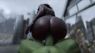 Busty MILF Gives Up Ass To Sexy Shemale In The Office