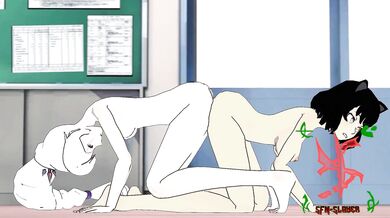 A Futanari, White, and Black Trio with a Realistic Backdrop