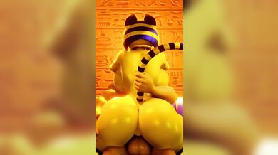 Unleashing the Beast Within: A Night of Wild Orgasmic Possession and Lustful Bondage with Ankha Riding her Cockslave