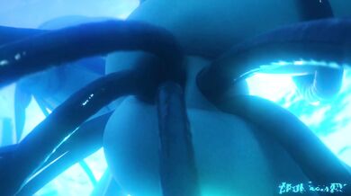 Sexy mermaid Jingliu tries to escape from six underwater tentacles