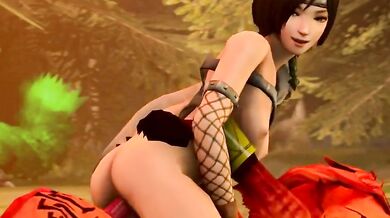 Yuffies Red Devil Cry with XIII in the Shower