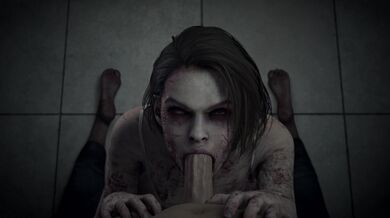 Hentai Blowjob with Jill Valentine: Zombie Blue Light POV