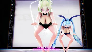 Unleashing the Hentai Beast Within, Gumileach and Miku in a Cellphone Sex Dance Frenzy!