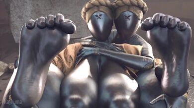 Sisters of the same twin, licking each others lips with a candy cane