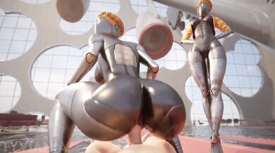 Sisters of the same twin, licking each others lips with a candy cane