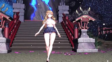 [MMD] Misbehaving young lady/WiggleWiggle can be rewritten as MMD Mistress punishes a naughty young lady while she wiggles and squirms