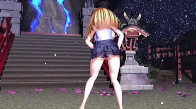 [MMD] Misbehaving young lady/WiggleWiggle can be rewritten as MMD Mistress punishes a naughty young lady while she wiggles and squirms