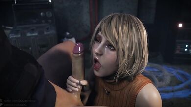 Ashley, the Busty Maid, Rewards her Master with a Hot Blowjob and Cumshot in the Library!