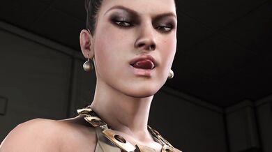 [Chris Redfield] and [Lisa Trevor] have a night of passionate sex after Lisas transformation into a milk-producing succubus