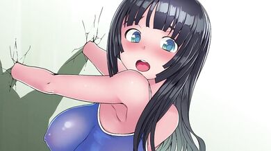 Tight-assed temptress gets stuck in a wall while getting dick-pounded by a giant rubber cock