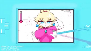 Peachs Breasts are Soft and Round, She Cant Resist the Temptation to Touch Them!