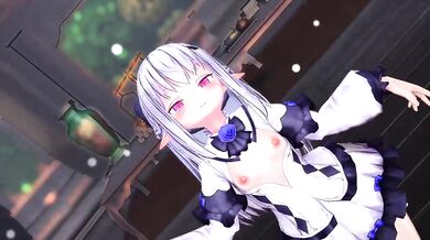 MMD Snow Elf Lady Shakes It in the Woods
