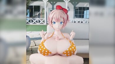 Tits, Bites and Fucks - A Hentai Adventure with Sayori in a Bikini