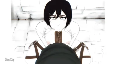 Mikasa gets a Blow Job from her Hot Milkman