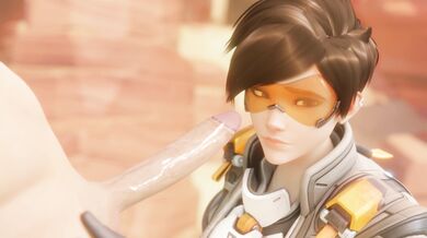 Tracer Takes a Wager and Pays up with Her White Glasses on, Bewitching Everyone