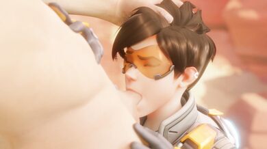 Tracer Takes a Wager and Pays up with Her White Glasses on, Bewitching Everyone