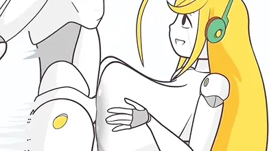The Robotic Girl with the Gigantic Tits gets Fucked in all her Orifices by a Giant Mechanical Dildo