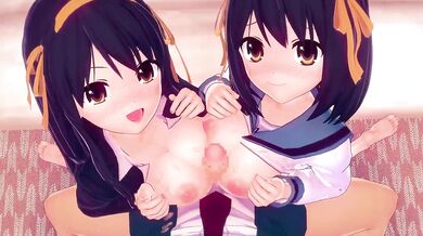 Hentai Porn Titfuck With Multiple Haruhis