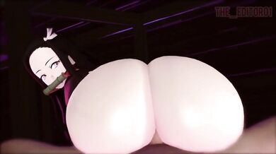 Sexy Maid Nezuko Rides Hard on a Stiff Cock