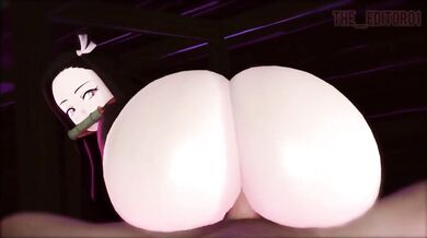 Sexy Maid Nezuko Rides Hard on a Stiff Cock