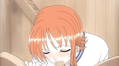 Hitomi Gives Head to Nami, Enhanced and Upgraded in 60fps Hentai Video