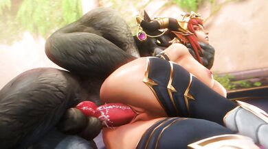 Horny Rough Worgen Alexstraza Fucks Noname55 in the Forest of Elwynn