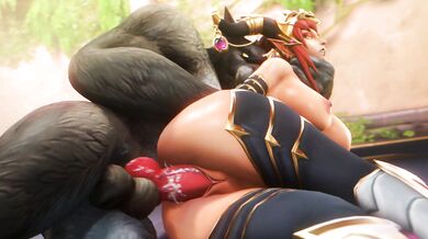 Horny Rough Worgen Alexstraza Fucks Noname55 in the Forest of Elwynn