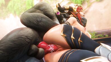 Horny Rough Worgen Alexstraza Fucks Noname55 in the Forest of Elwynn