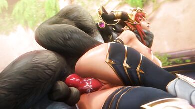 Horny Rough Worgen Alexstraza Fucks Noname55 in the Forest of Elwynn