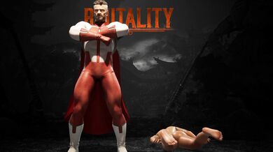 Busty Blonde Superheroine Kitana Gets Her Neck Snapped By Mighty Omni Man