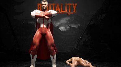 Busty Blonde Superheroine Kitana Gets Her Neck Snapped By Mighty Omni Man