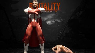 Busty Blonde Superheroine Kitana Gets Her Neck Snapped By Mighty Omni Man